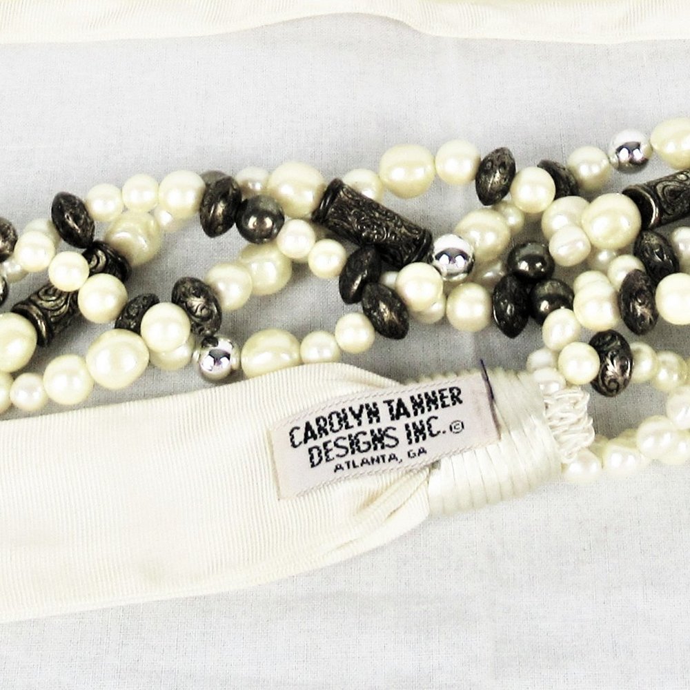 Carolyn Tanner Woven Faux Pearl Belt 36” to 45”